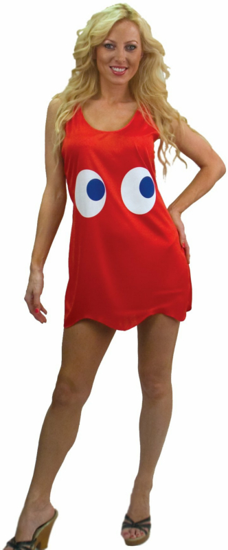 Pac-Man Blinky Deluxe Tank Dress Adult Costume - Click Image to Close