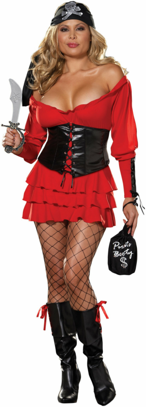 Sexy Pirate Wench Plus Adult Costume - Click Image to Close