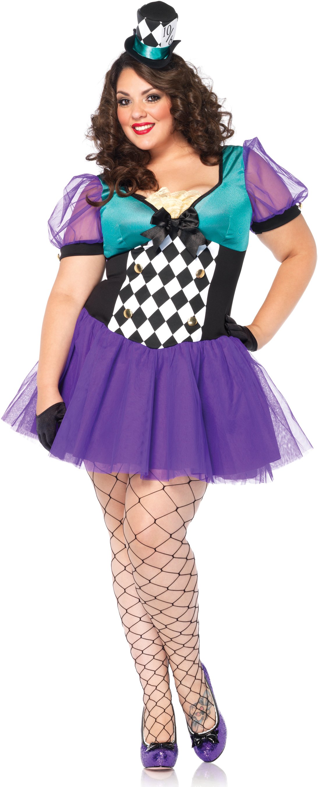 Miss Mad Hatter Plus Adult Costume - Click Image to Close