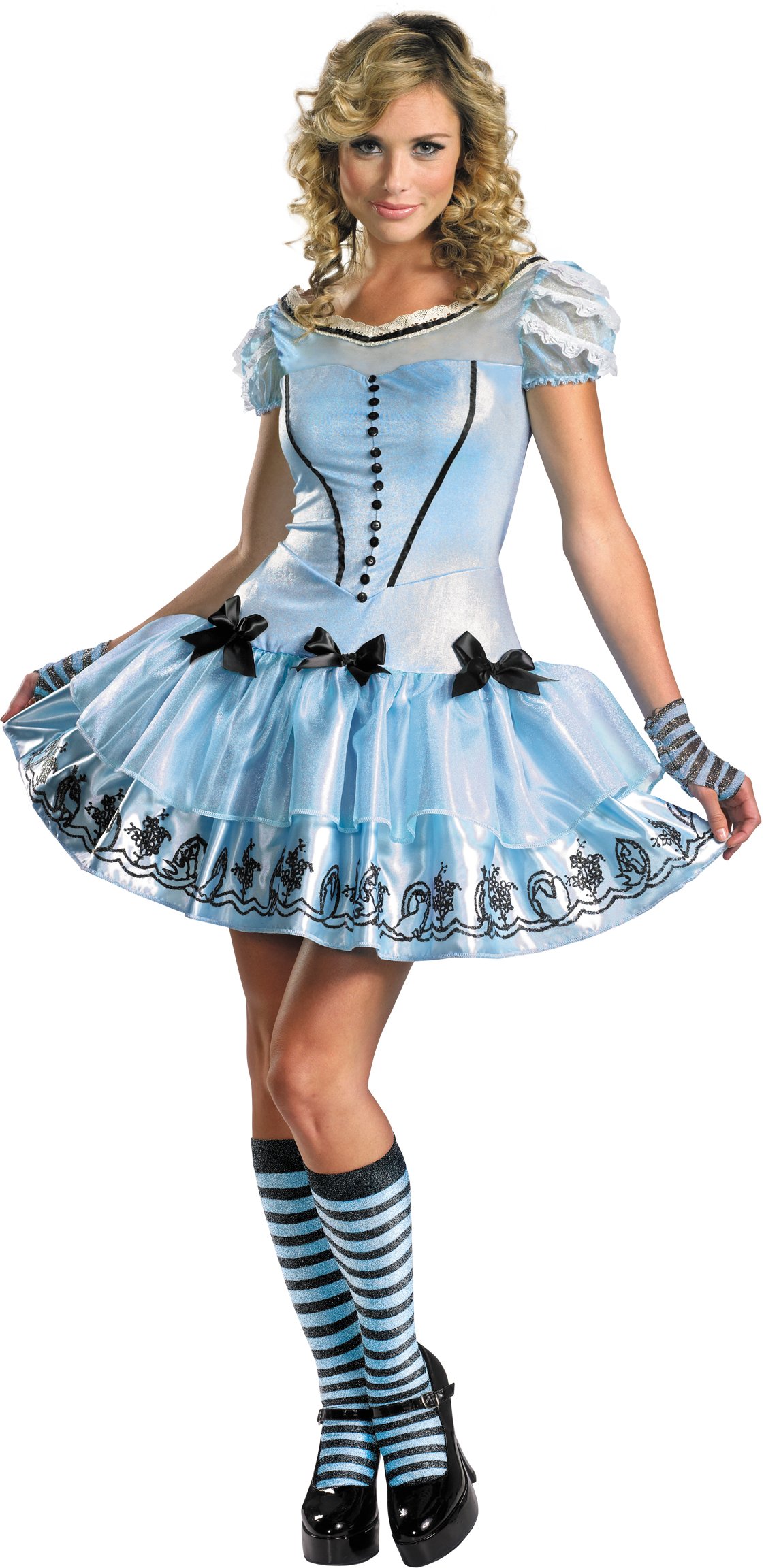 Alice In Wonderland Movie - Sassy Blue Dress Alice Adult Costume - Click Image to Close