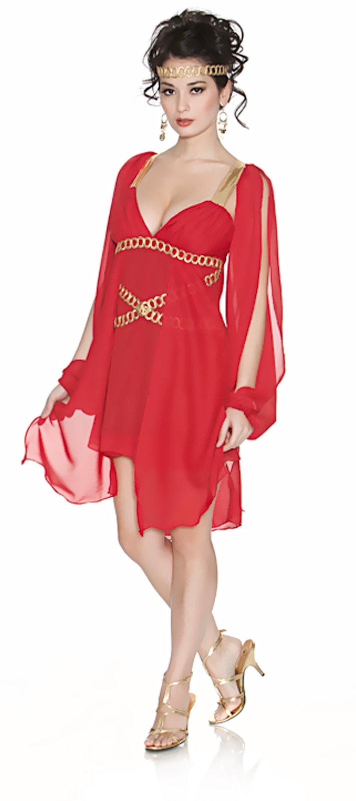 Goddess in Red Adult Plus Costume - Click Image to Close