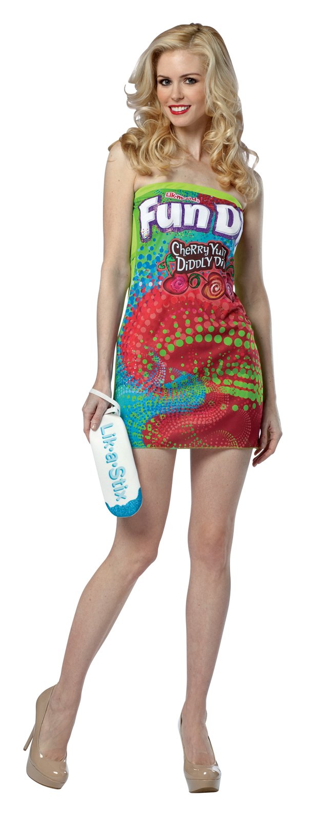 Stylish Fun Dip Strapless Dress Adult Costume - Click Image to Close