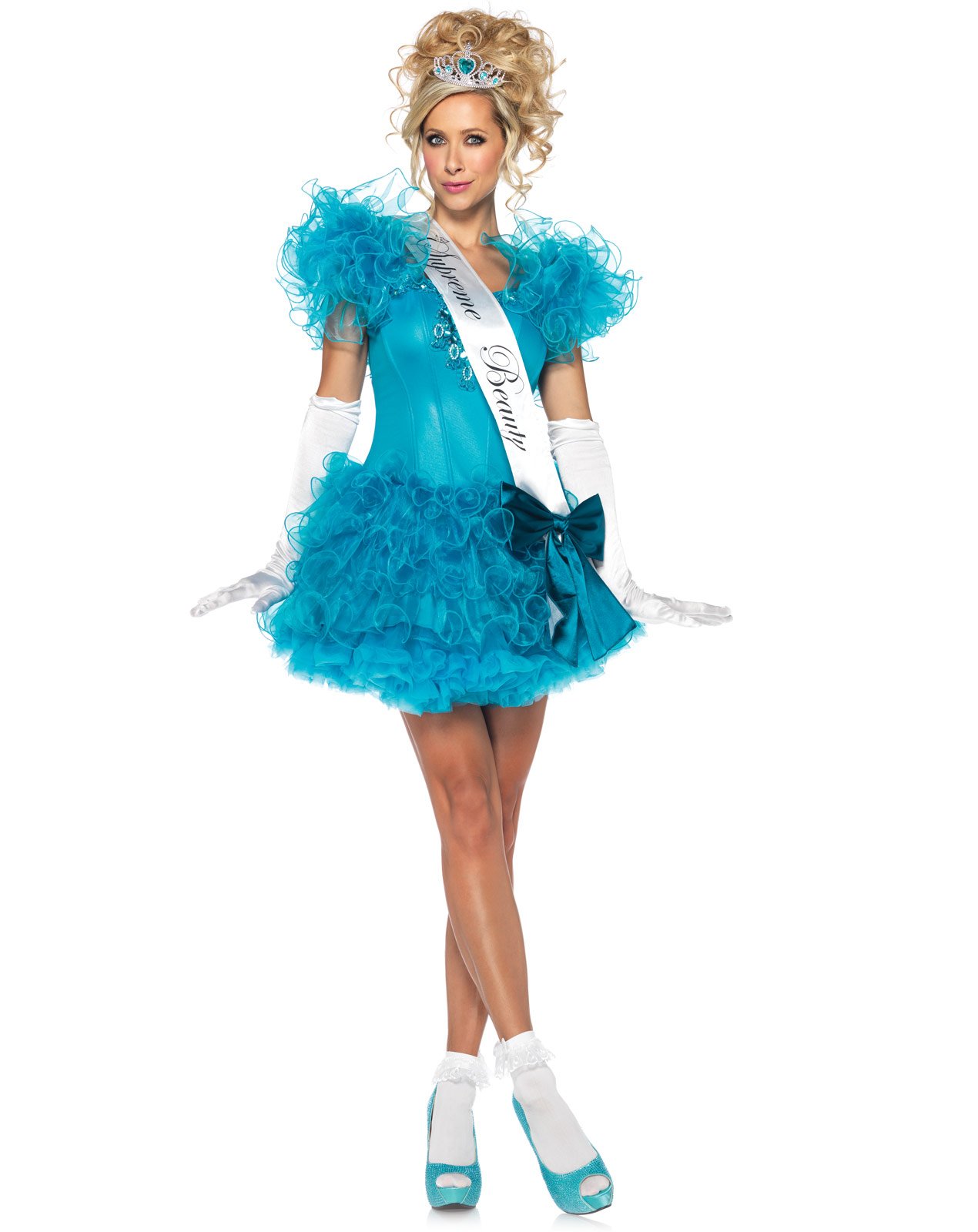 Kid Pagent Dress Blue Adult Costume - Click Image to Close