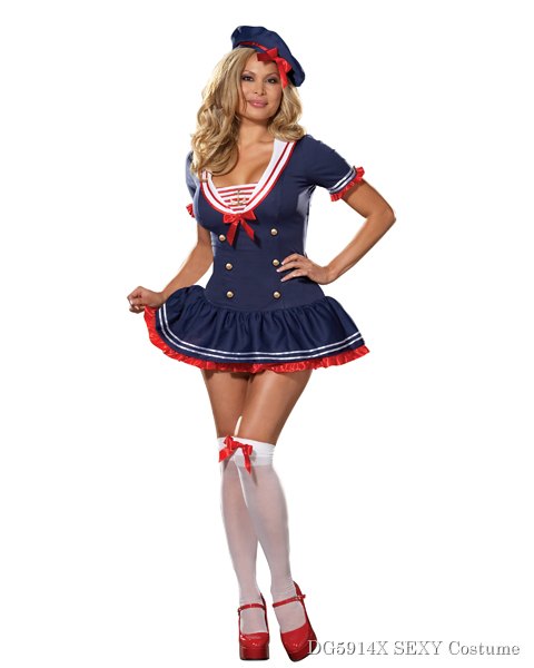 Womans Plus Size Hello Sailor Costume