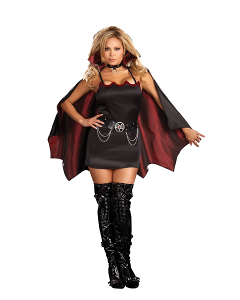 Womans Plus Fang Bangin Fun Vamp Costume