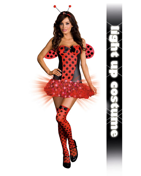 Sexy Light Me Up Ladybug Women's Costume - Click Image to Close