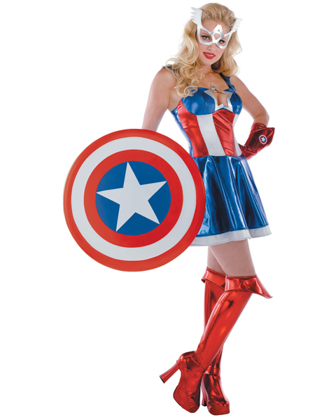 Womens Sassy Prestige Captain America - Click Image to Close
