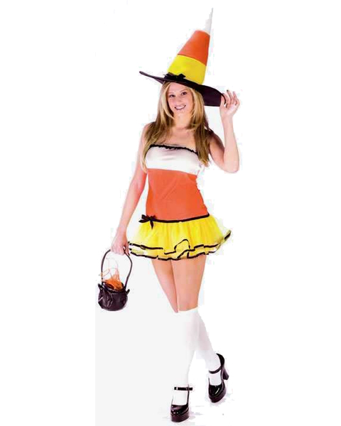 Adult Sexy Candy Corn Witch Costume - Click Image to Close