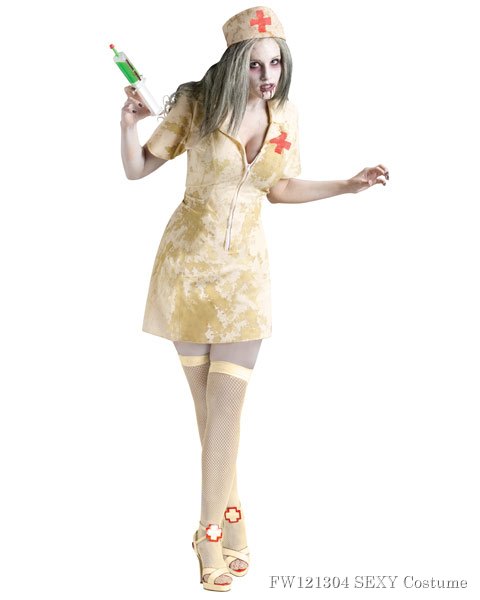 Women's Zombie Nurse Sexy Costume - Click Image to Close