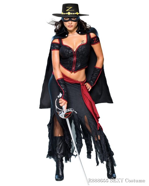 Womens Lady Zorro Sexy Costume - Click Image to Close