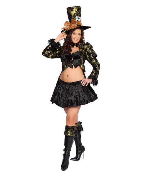 Sexy Tea Party Tease Mad Hatter Adult Plus Size Deluxe Costume - Click Image to Close