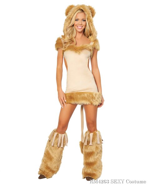 Sexy Courageous Lion Women's Costume - Click Image to Close