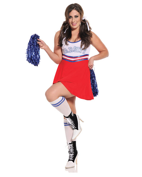 Womens Team Captain Sexy Cheer Plus Size Costume - Click Image to Close