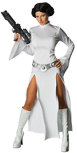 Princess Leia Adult White Dress - Click Image to Close