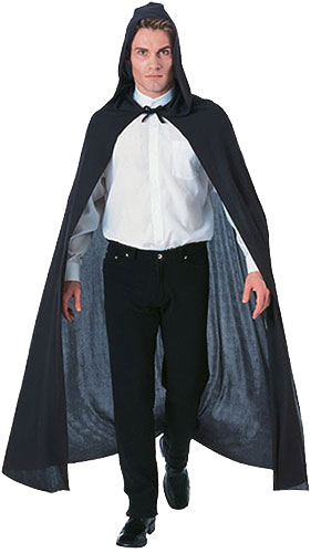 Black Hooded Cape - Click Image to Close