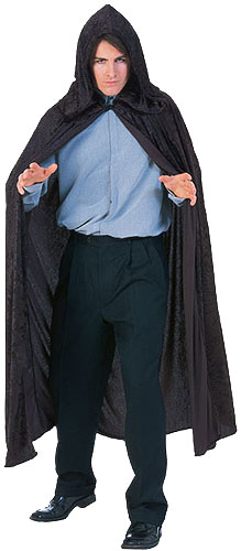 Black Hooded Cape - Click Image to Close