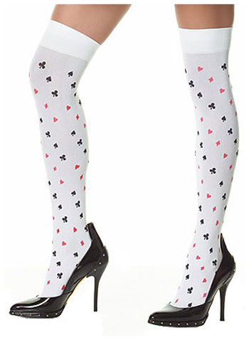 Card Print Queen of Hearts Stockings