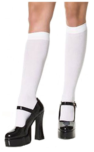 White Knee High Stockings - Click Image to Close