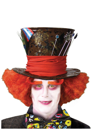 Jumbo Brown Mad Hatter Hat - Click Image to Close