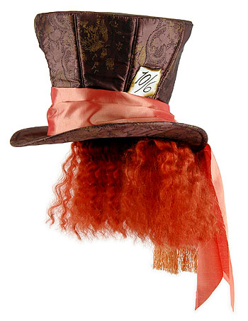 Mad Hatter Hat w/Hair - Click Image to Close