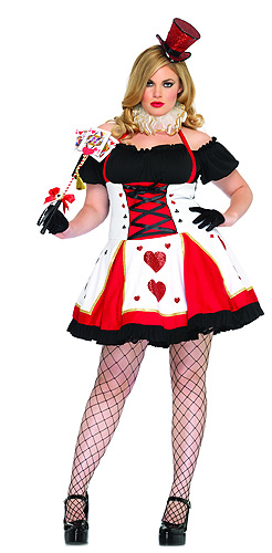 Plus Size Peasant Top Queen of Hearts Costume - Click Image to Close