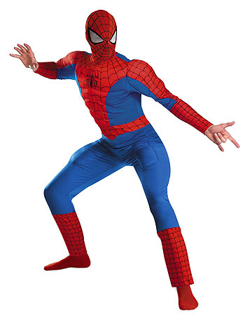 Muscle Chest Adult Spiderman Costume - Click Image to Close