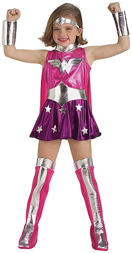 Girls Pink Wonder Woman Costume - Click Image to Close