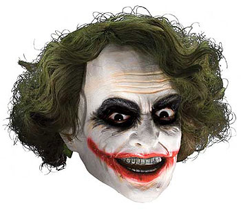 Adult Deluxe Joker Mask with Hair - Click Image to Close