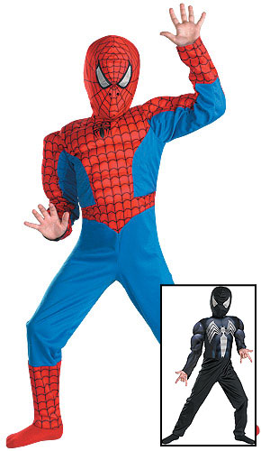 Child Reversible Muscle Chest Spiderman Costume - Click Image to Close