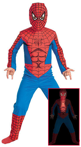 Child Spiderman Costume Fiber Optic - Click Image to Close