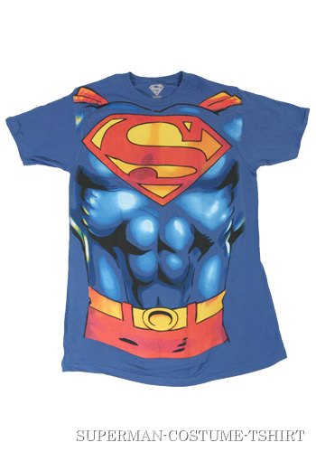 Mens Superman Costume T-Shirt - Click Image to Close