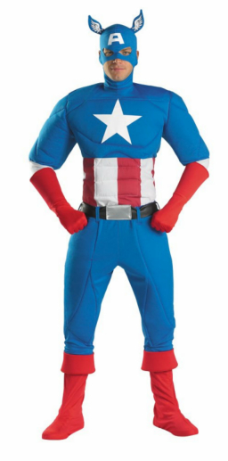Captain America Super Deluxe Adult Costume - Click Image to Close