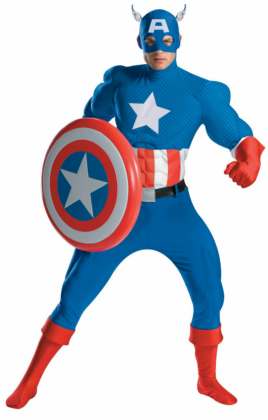 Captain America Deluxe Adult Muscle Costume - Click Image to Close