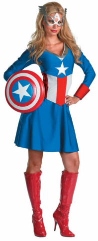 Captain America Female Classic Adult Costume - Click Image to Close