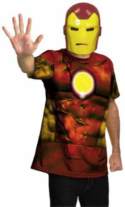 Iron Man Shirt And Mask Adult Costume - Click Image to Close