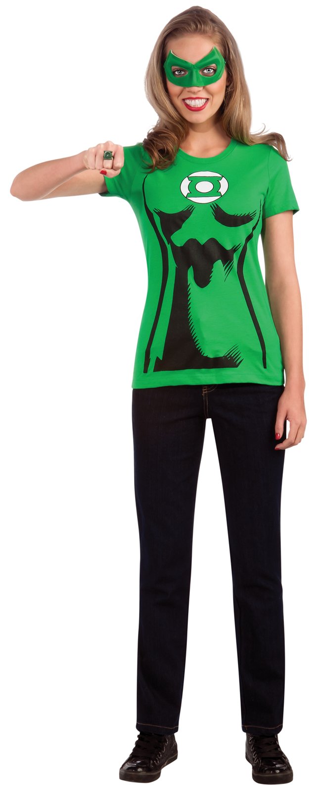 Green Lantern (Female) T-Shirt Adult Costume Kit - Click Image to Close