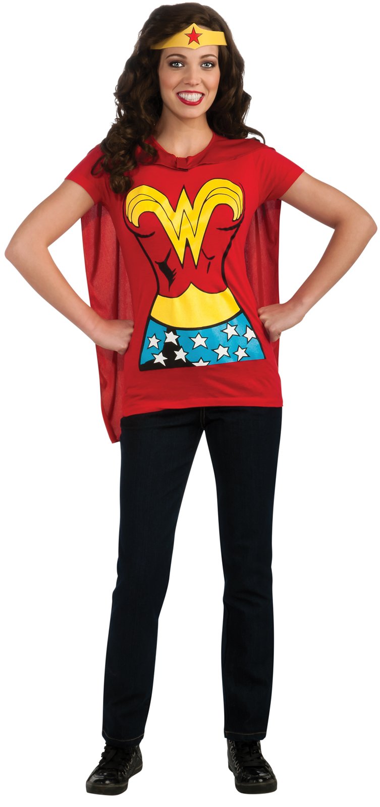 Wonder Woman T-Shirt Adult Costume Kit - Click Image to Close