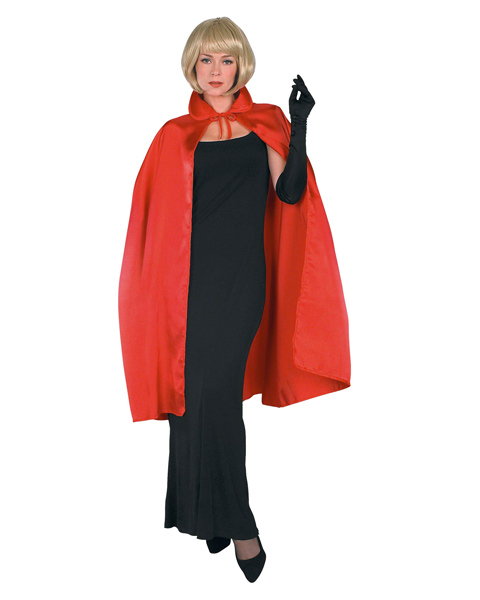 45 Inch Red Satin Cape Costume for Adults - Click Image to Close