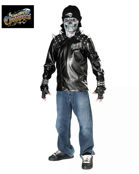 Metal Skull Biker Costume for Teen - Click Image to Close