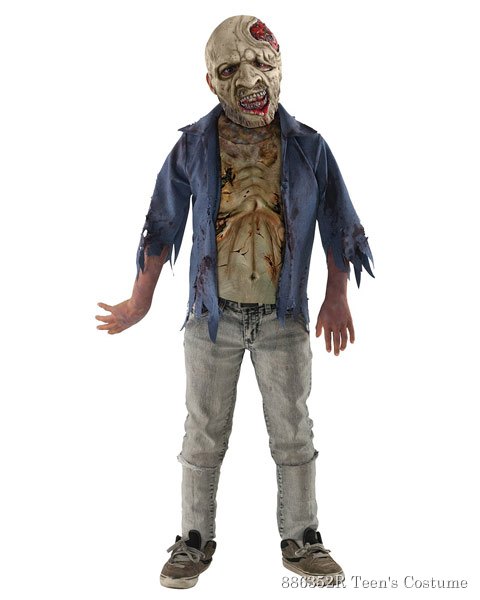 Teen The Walking Dead Deluxe Decomposed Zombie Costume - Click Image to Close