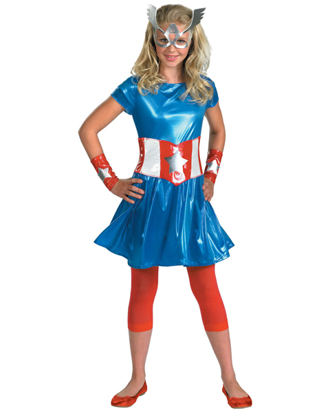 Girls Captain America Costume - Click Image to Close