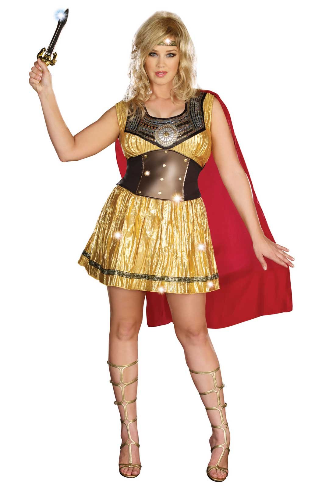 Golden Warrior Adult Plus Costume - Click Image to Close