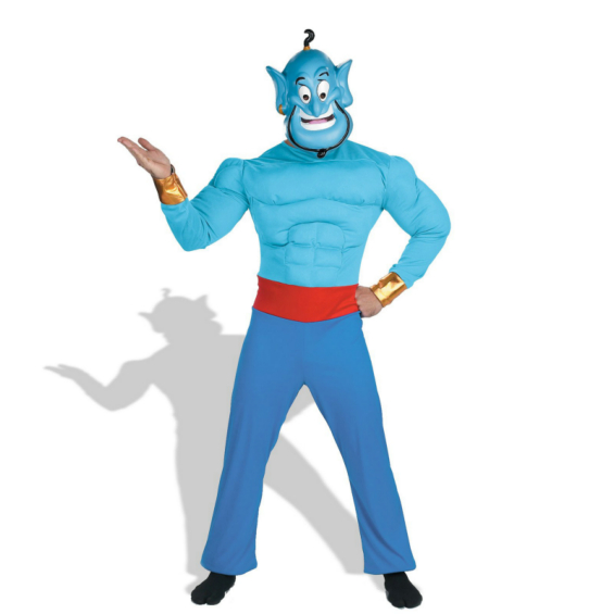 Aladdin Disney Genie Muscle Adult Costume - Click Image to Close