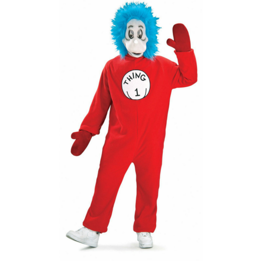 Dr. Seuss Cat In The Hat - Thing 1 Mascot Adult Costume - Click Image to Close