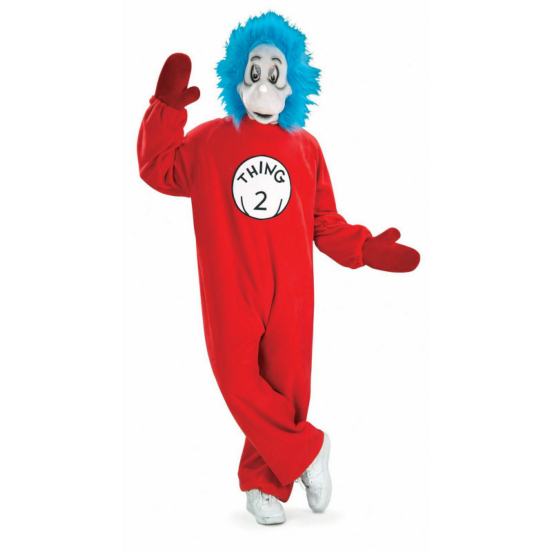 Dr. Seuss Cat In The Hat - Thing 2 Mascot Adult Costume - Click Image to Close