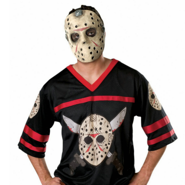 Friday the 13th Jason Hockey Jersey with Mask Adult Costume - Click Image to Close