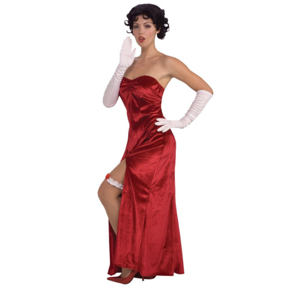 Betty Boop Long Velvet Dress Adult - Click Image to Close