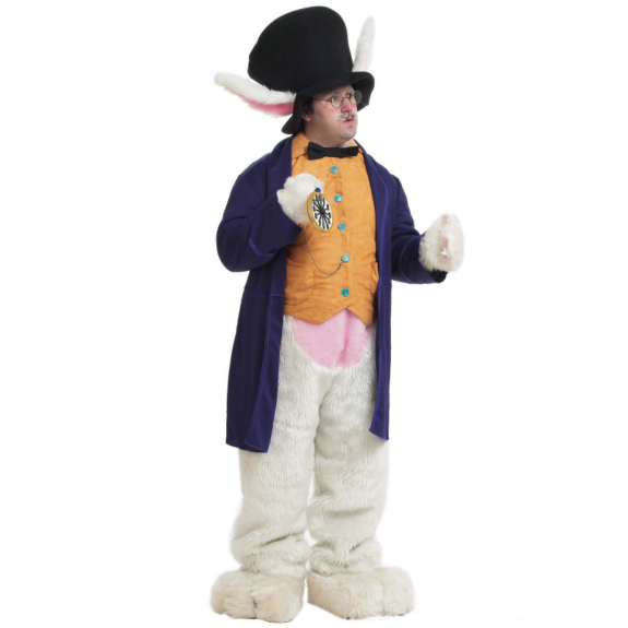 Deluxe White Rabbit Adult - Click Image to Close