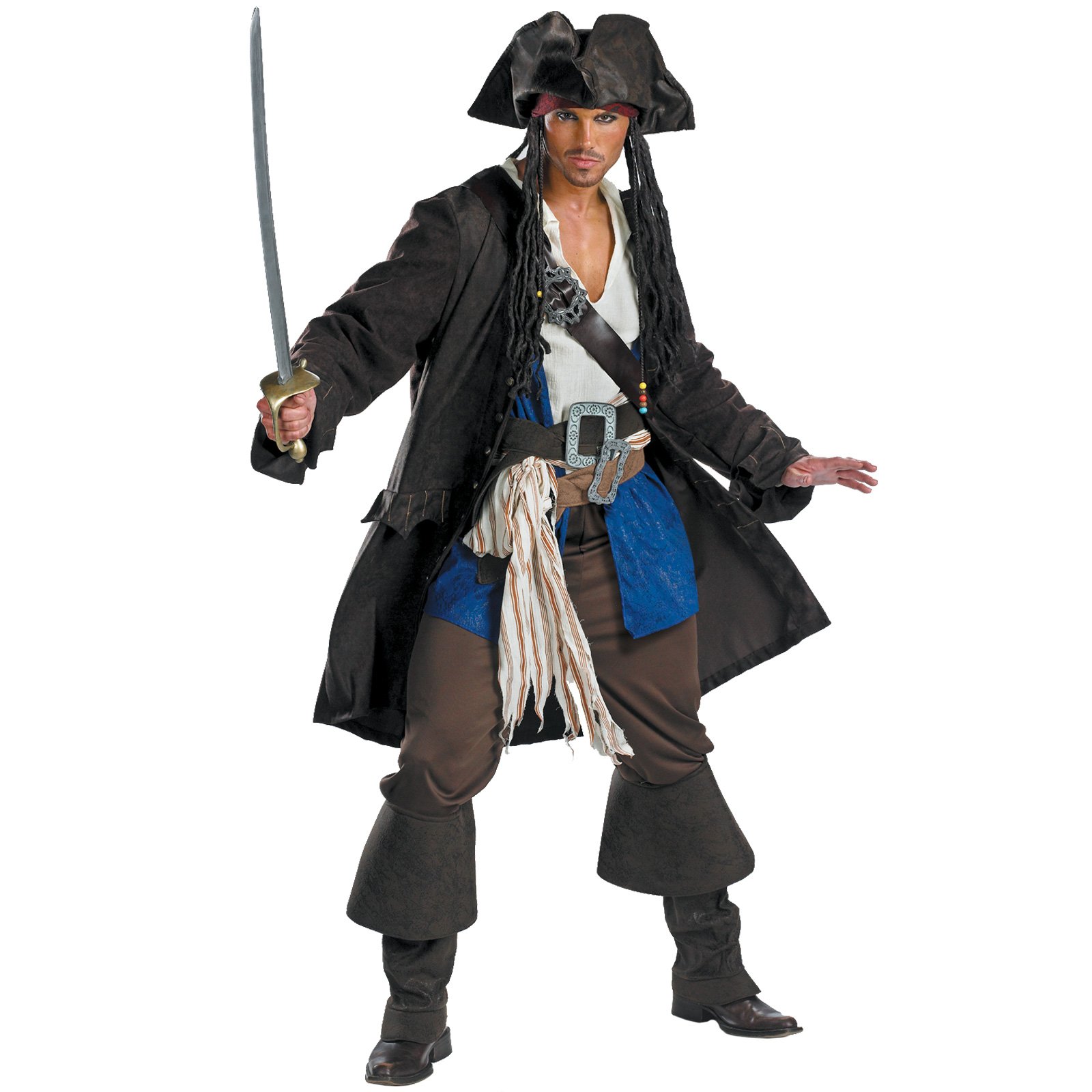 Pirates of the Caribbean - Captain Jack Sparrow Prestige Adult C - Click Image to Close