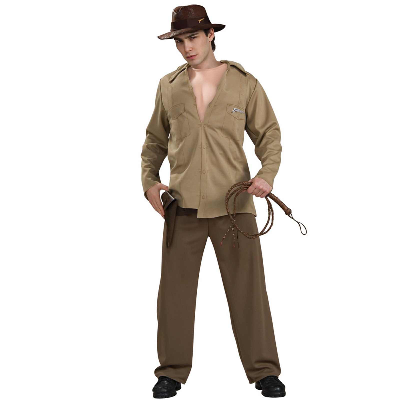 Indiana Jones - Deluxe Muscle Chest Indiana Jones Adult Costume - Click Image to Close
